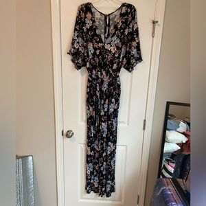 AE Printed Floral Wide Leg Jumpsuit